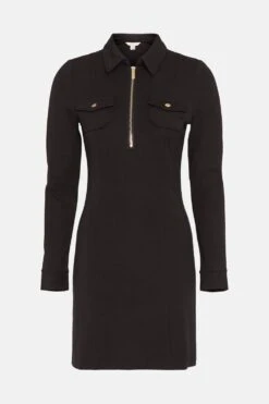 Coast Zip Up Ponte Dress 9 Coast Zip Up Ponte Dress -Simply Feminine Shop acc00058 black xl 3