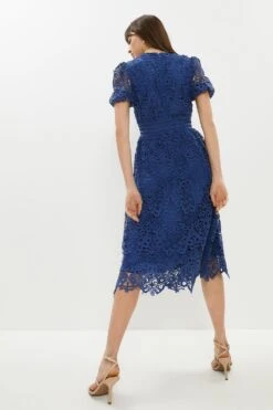 Coast Lace V Neck Midi Dress -Simply Feminine Shop acc00207 blue xl 2