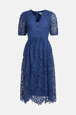 Coast Lace V Neck Midi Dress -Simply Feminine Shop acc00207 blue xl 3