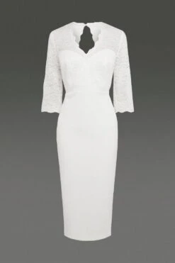 Coast Premium Lace Bodice Midi Dress 11 Coast Premium Lace Bodice Midi Dress -Simply Feminine Shop acc01066 ivory xl 3 1