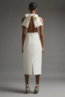 Coast Premium Halter Neck Midi Dress -Simply Feminine Shop acc01073 ivory xl 2