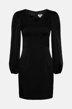 Coast Premium Puff Sleeve Satin Mini Dress 9 Coast Premium Puff Sleeve Satin Mini Dress -Simply Feminine Shop acc01416 black xl 3