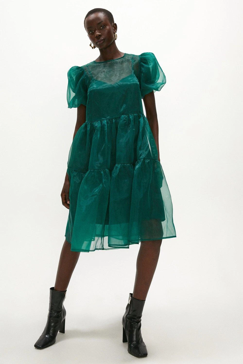 Coast Puff Sleeve Smock Midi Dress 3 Coast Puff Sleeve Smock Midi Dress