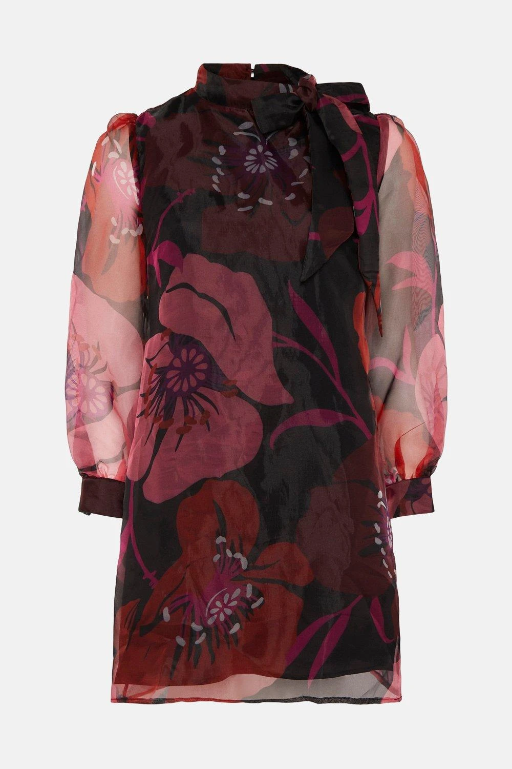 Coast Pussy Bow Long Sleeve Floral Organza Dress 6 Coast Pussy Bow Long Sleeve Floral Organza Dress - Image 4