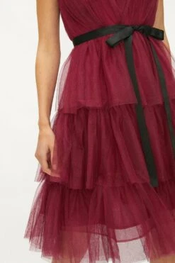 Coast Mesh Tiered Mini Dress 9 Coast Mesh Tiered Mini Dress -Simply Feminine Shop acc02173 berry xl 1