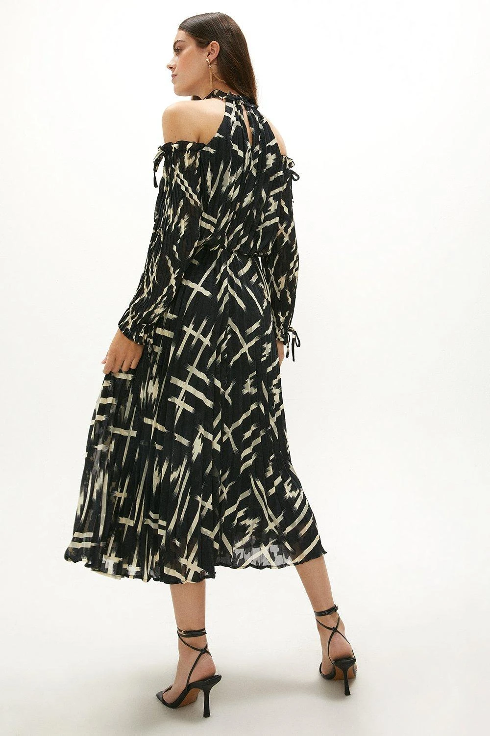 Coast Geo Textured Cold Shoulder Midi Dress 4 Coast Geo Textured Cold Shoulder Midi Dress - Image 2