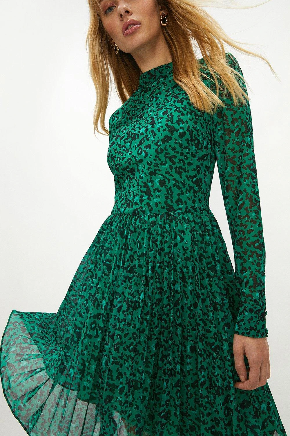 Coast Pleat Skirt Printed Midi Dress 6 Coast Pleat Skirt Printed Midi Dress - Image 4