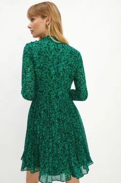 Coast Pleat Skirt Printed Midi Dress 8 Coast Pleat Skirt Printed Midi Dress -Simply Feminine Shop acc02439 green xl 2