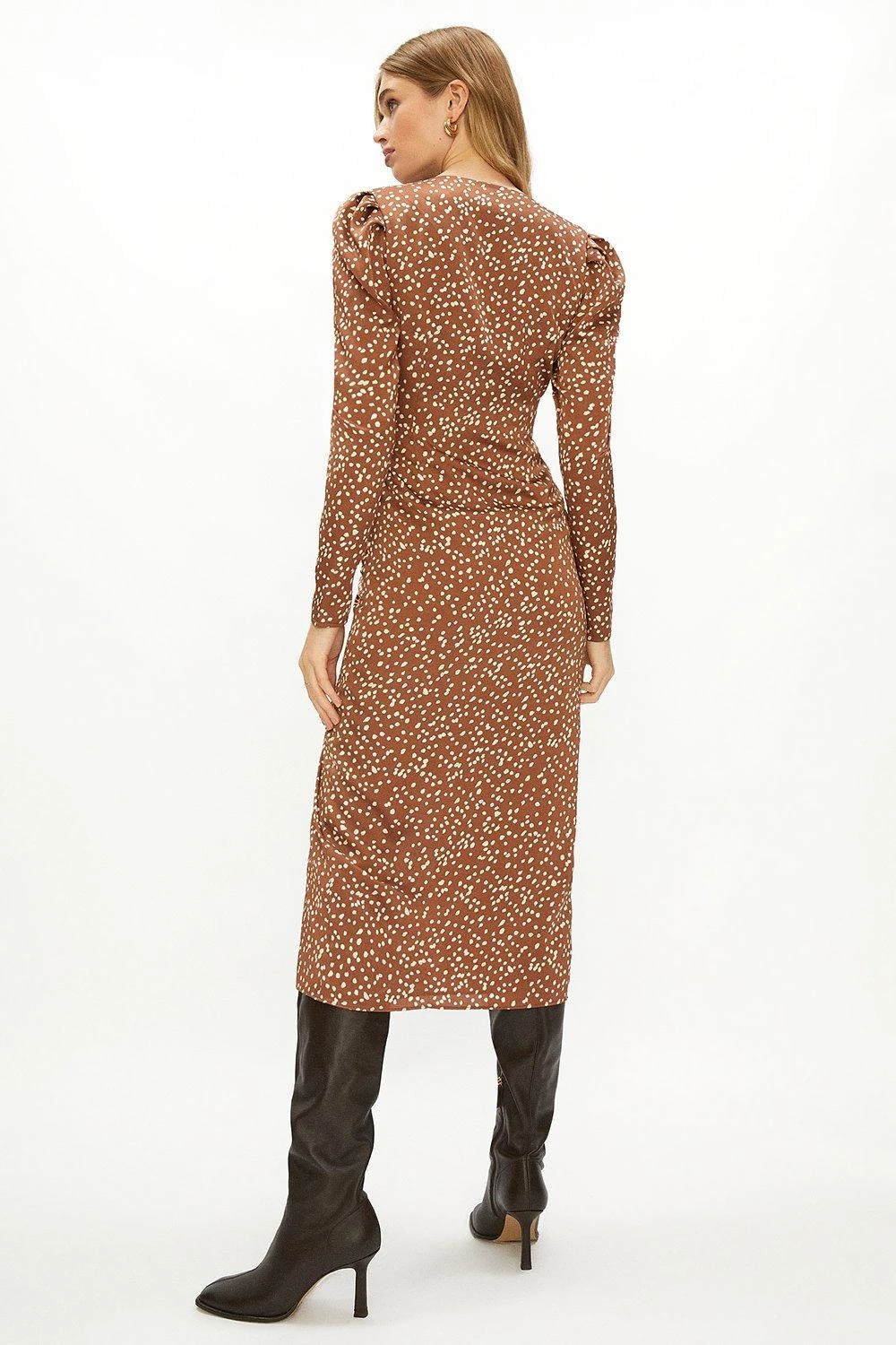 Coast Ruched Button Through Midi Dress 5 Coast Ruched Button Through Midi Dress - Image 3