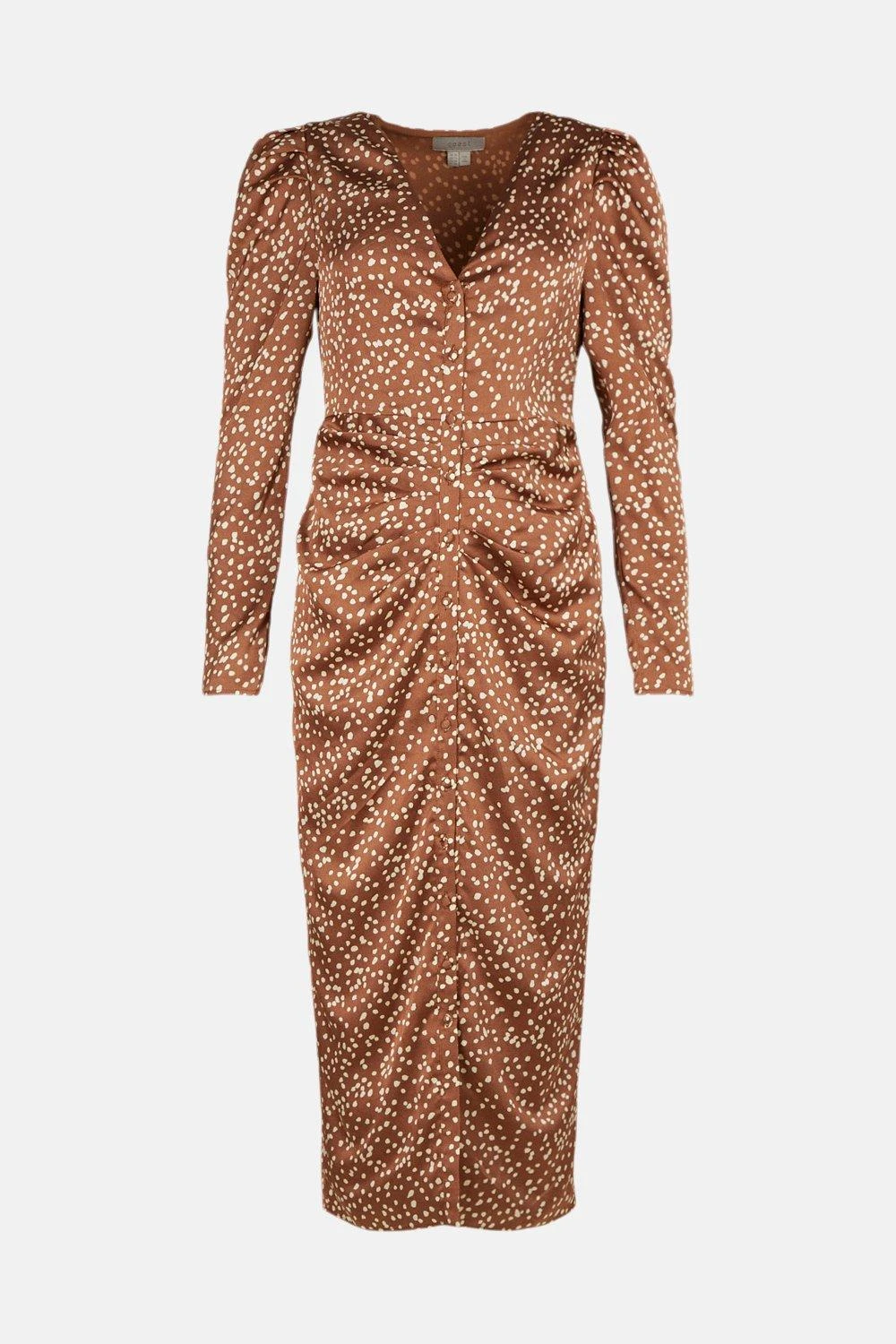 Coast Ruched Button Through Midi Dress 6 Coast Ruched Button Through Midi Dress - Image 4