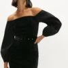Coast Taffeta Puff Sleeve Velvet Dress 1 Coast Taffeta Puff Sleeve Velvet Dress -Simply Feminine Shop acc02766 black xl