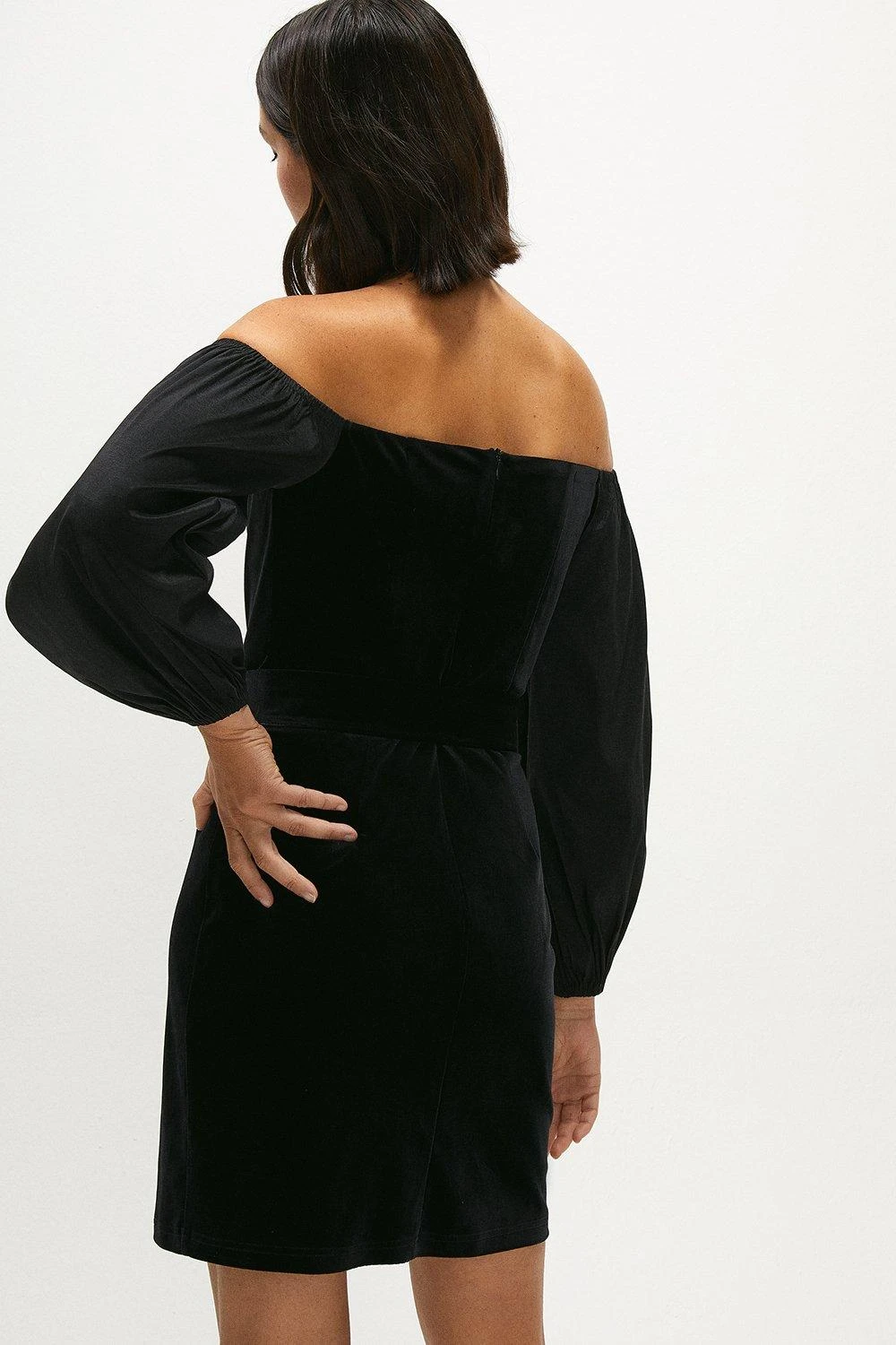 Coast Taffeta Puff Sleeve Velvet Dress 5 Coast Taffeta Puff Sleeve Velvet Dress - Image 3