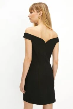 Coast Premium Stretch Crepe Bardot Fitted Midi Dress -Simply Feminine Shop acc02865 black xl 2