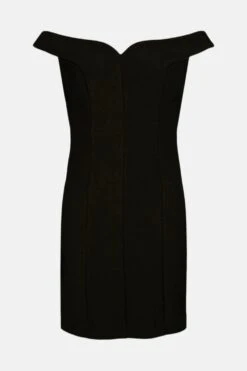 Coast Premium Stretch Crepe Bardot Fitted Midi Dress -Simply Feminine Shop acc02865 black xl 3