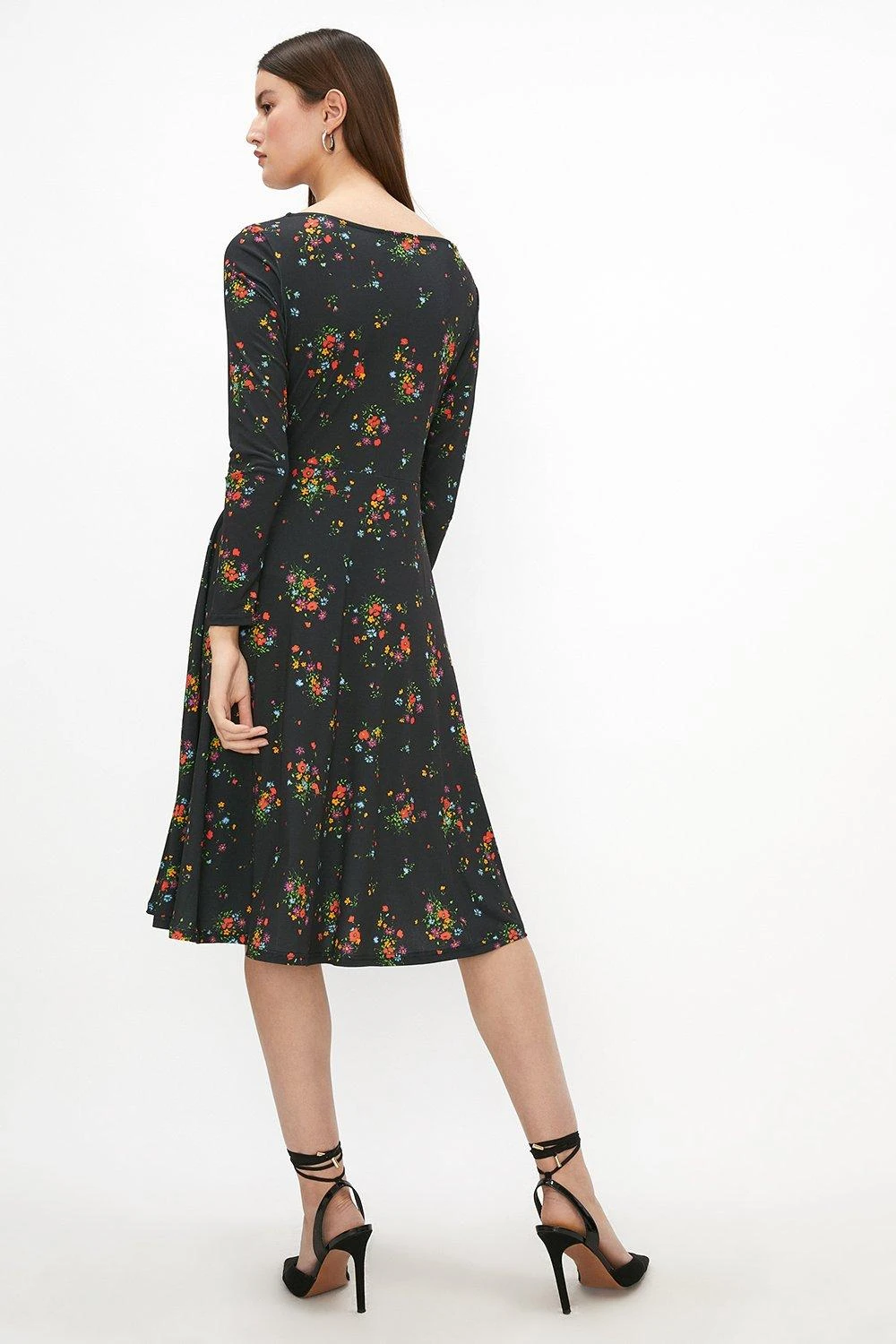 Coast Voop Neck Fit And Flare Printed Jersey Dress 5 Coast Voop Neck Fit And Flare Printed Jersey Dress - Image 3