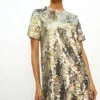 Coast Sequin Short Sleeve Mini Dress -Simply Feminine Shop acc03056 gold xl