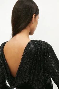 Coast Sequin Cowl Back Mini Dress -Simply Feminine Shop acc03096 black xl 1