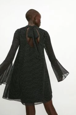 Coast Embroidered Spot Smock Dress -Simply Feminine Shop acc03209 black xl 2