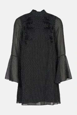 Coast Embroidered Spot Smock Dress -Simply Feminine Shop acc03209 black xl 3