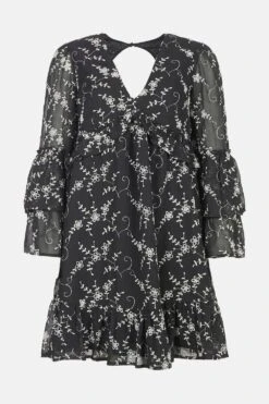 Coast Premium Georgette Broderie Flare Sleeve Dress 7 Coast Premium Georgette Broderie Flare Sleeve Dress -Simply Feminine Shop acc03214 black xl 3