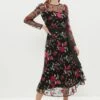 Coast Long Sleeve Embroidered Midi Dress -Simply Feminine Shop acc03281 multi xl