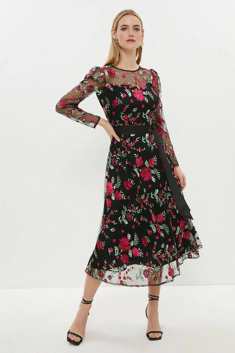 Coast Long Sleeve Embroidered Midi Dress 3 Coast Long Sleeve Embroidered Midi Dress