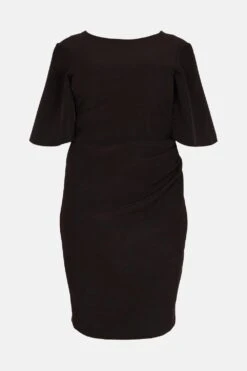Coast Plus Size Flare Sleeve Crepe Dress -Simply Feminine Shop acc03328 black xl 3