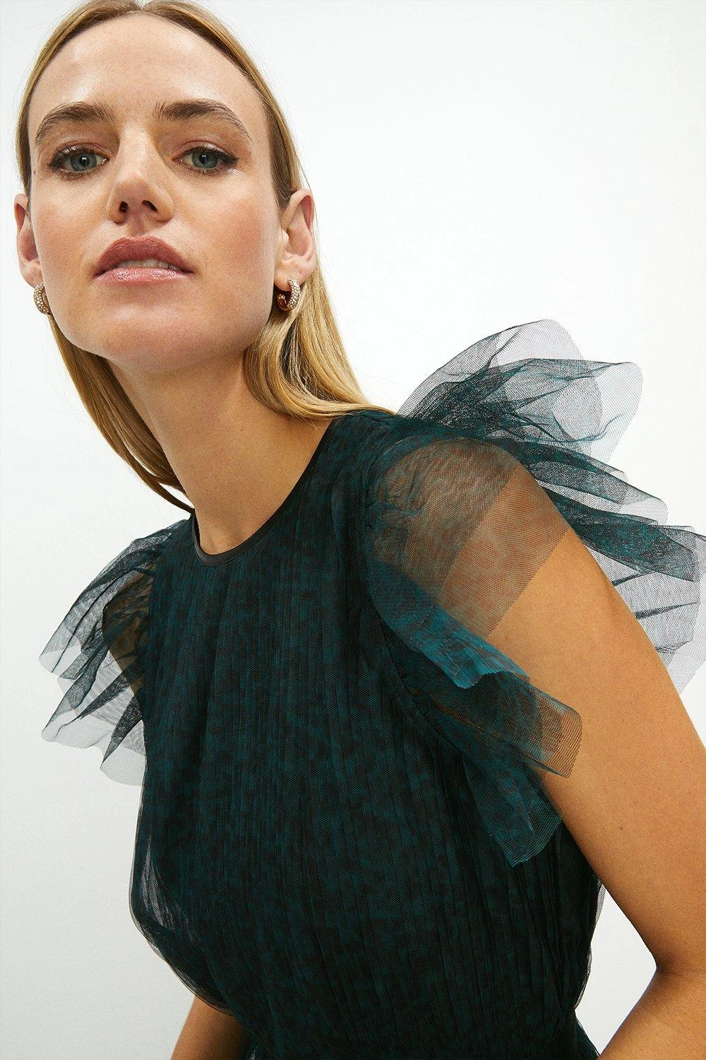 Coast Tiered Pleated Mesh Mini Dress 3 Coast Tiered Pleated Mesh Mini Dress