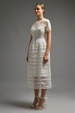 Coast Premium Embroidered Organza Midi Dress 8 Coast Premium Embroidered Organza Midi Dress -Simply Feminine Shop acc03502 ivory xl 1