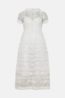 Coast Premium Embroidered Organza Midi Dress 10 Coast Premium Embroidered Organza Midi Dress -Simply Feminine Shop acc03502 ivory xl 3