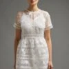 Coast Premium Embroidered Organza Mini Dress -Simply Feminine Shop acc03505 ivory xl