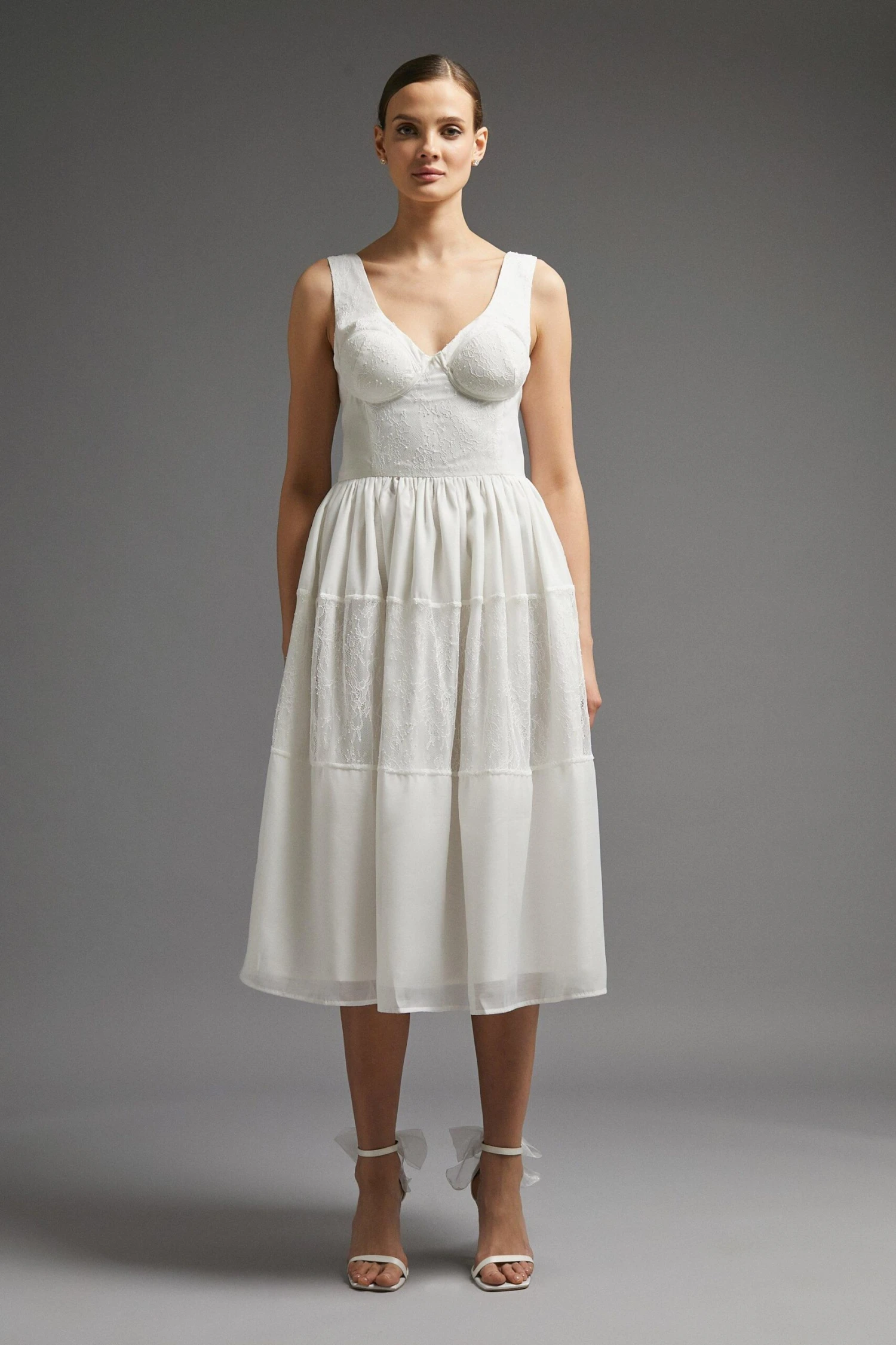 Coast Fitted Bodice Organza And Lace Dress 3 Coast Fitted Bodice Organza And Lace Dress