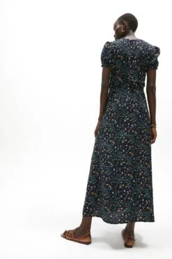 Coast Printed Dobby Button Tea Dress -Simply Feminine Shop acc95313 black xl 2