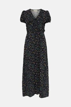 Coast Printed Dobby Button Tea Dress -Simply Feminine Shop acc95313 black xl 3