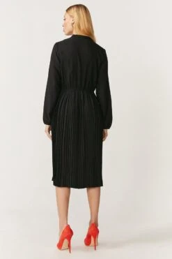 Coast Tie Neck Pleat Shirt Dress -Simply Feminine Shop acc99478 black xl 2