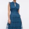 Coast Petite Tulle Tiered Frill Sleeve Dress 1 Coast Petite Tulle Tiered Frill Sleeve Dress -Simply Feminine Shop bcc00280 blue xl