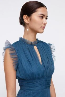 Coast Petite Tulle Tiered Frill Sleeve Dress -Simply Feminine Shop bcc00280 blue xl 1