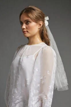 Coast Embroidered Border Organza Full Sleeve​ Mini -Simply Feminine Shop bcc00349 ivory xl 5