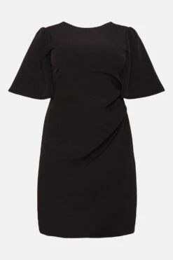 Coast Plus Size Flare Sleeve Ruche Waist Midi Dress -Simply Feminine Shop bcc00373 black xl 3