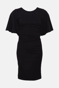 Coast Petite Flare Sleeve Ruche Midi Dress -Simply Feminine Shop bcc00391 black xl 3