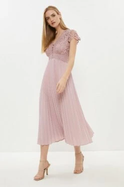 Coast Cap Sleeve Pleat Skirt Two In One Dress