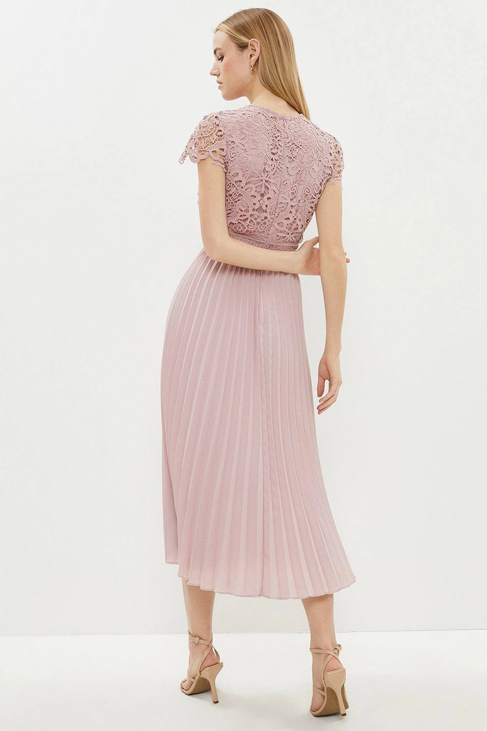Coast Cap Sleeve Pleat Skirt Two In One Dress 5 Coast Cap Sleeve Pleat Skirt Two In One Dress - Image 3