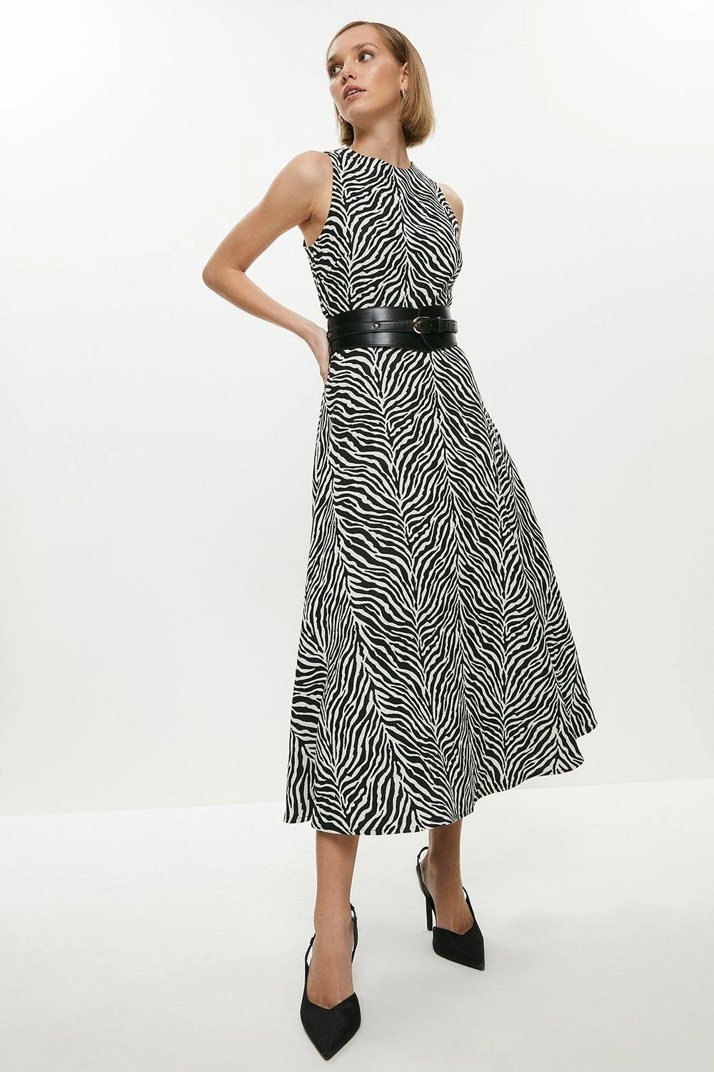 Coast Petite Belted Jacquard Dress 4 Coast Petite Belted Jacquard Dress - Image 2