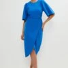 Coast Flare Sleeve Crepe Wrap Pencil Dress 2 Coast Flare Sleeve Crepe Wrap Pencil Dress -Simply Feminine Shop bcc00458 cobalt xl