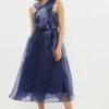 Coast Petite Wrap Front Full Skirt Organza Dress -Simply Feminine Shop bcc00476 navy xl
