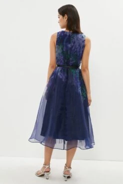 Coast Petite Wrap Front Full Skirt Organza Dress -Simply Feminine Shop bcc00476 navy xl 2