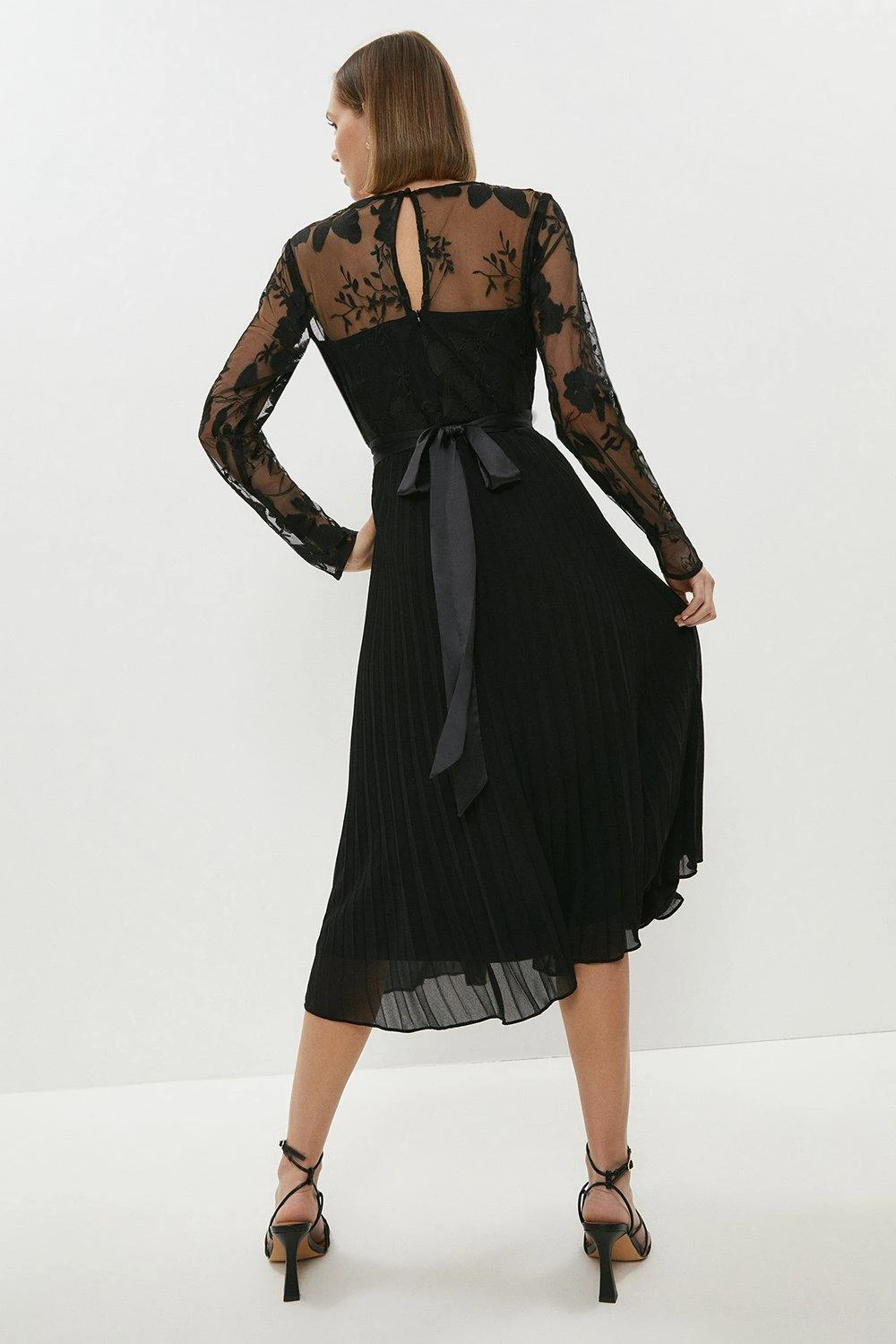 Coast Petite Embroidered Pleated Skirt Midi Dress 5 Coast Petite Embroidered Pleated Skirt Midi Dress - Image 3