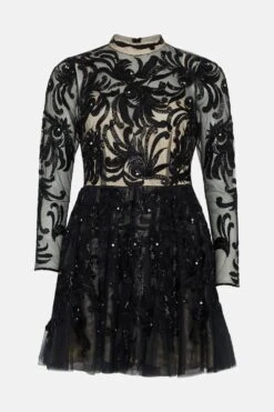 Coast Premium Long Sleeve Embellished Mini Dress 9 Coast Premium Long Sleeve Embellished Mini Dress -Simply Feminine Shop bcc00496 black xl 3