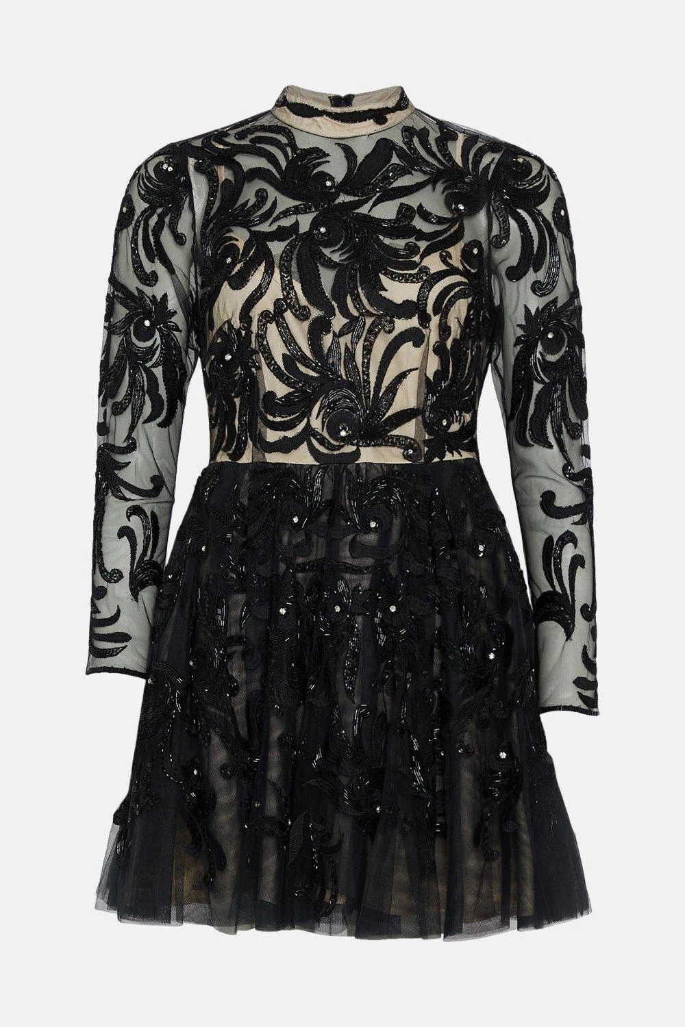 Coast Premium Long Sleeve Embellished Mini Dress 6 Coast Premium Long Sleeve Embellished Mini Dress - Image 4