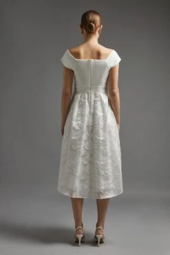 Coast Bardot Neck Embroidered Midi Dress -Simply Feminine Shop bcc00511 ivory xl 2